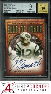 2002 TOPPS RING OF HONOR AUTOGRAPH #RHJN JOE NAMATH HOF BGS 9 AUTO 10 - Picture 1 of 4