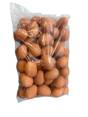NUEVO 50 Pack Huevos Rebotantes Marrón Novedad Juguetes Realistas Falsos Hinchables 2" Foto 1 de 4