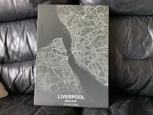 Liverpool Stadt Straßenkarte Teller Metall Poster 45 cm x 32 cm Männerhöhle - Bild 1 von 3