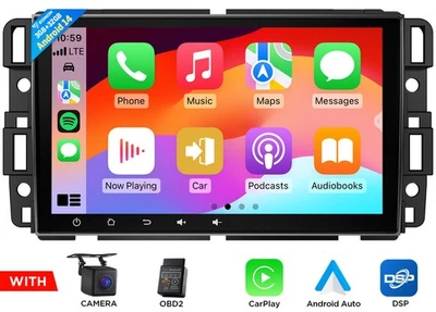 Android 14 8" Car Stereo GPS Navigation Radio CarPlay For GMC Yukon Sierra Chevy - Image 1 of 4