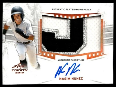 2019 Leaf Trinity Patch Autographs Nasim Nunez Rookie Auto minors #PA-NN1 - Image 1 of 2