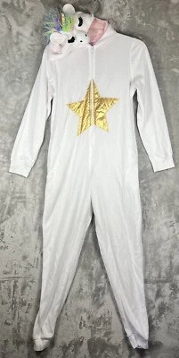 Xhilaration Talla S Con Capucha Unicornio Una Pieza Vellón Dormir Niñas Estrellas Bolsillos Cola Foto 1 de 4