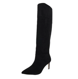 BCBGeneration Womens 7.5 M Black Suede Slouch High Heeled Boots NIB WF5 - Picture 1 of 7