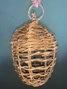 Pottery Barn Woven Hanging Acorn NEW 2255289 Bird House Nest Grapevine 12 in - Picture 1 of 9