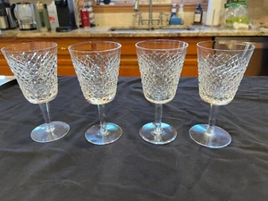 Waterford Ireland Crystal 6-7/8" ALANA 10oz. WATER WINE GOBLETS Set of 4 Minty - Picture 1 of 10