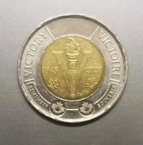 Canada 2020 $2 Victory Remember WWII Toonie Canadian 2 Dollar $2 Two Dollar Coin - Picture 1 of 2