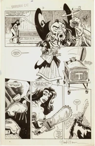 SAMURAI CAT Original Art #2 PG 19 FRANK CIROCCO 1991 Signed MARVEL Conan Spoof - Picture 1 of 1