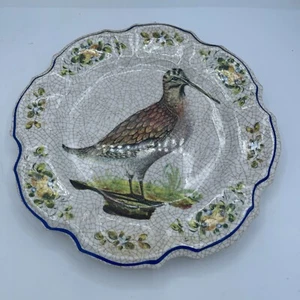 Vintage Lami Italien Langschnabel Locken Vogel Melamin Dekorativer Wandteller 10,5" - Bild 1 von 9