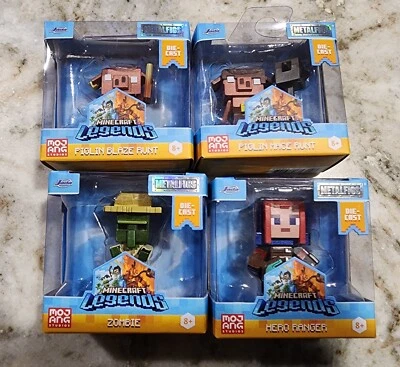 "JUEGO COMPLETO DE 4 FIGURAS DE METAL DE 2,5"" JADA TOYS MINECRAFT LEGENDS" Foto 1 de 2
