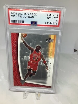 2001 Upper Deck MJ’s Back #MJ-16 Michael Jordan PSA 8 (only 4 in all grades) - Image 1 of 2