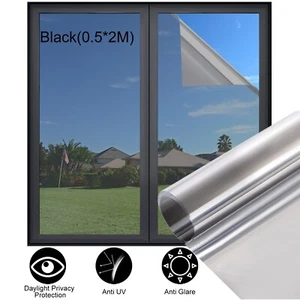 2M Uncut Roll Window Tint Film One Way Privacy Mirror Tint for Car Window Black - Picture 1 of 15