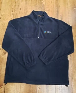 HARRITON BOSTON UNIV Mech Engineering Jacket Men L Navy Fleece Pullover 3/4 Zip - Picture 1 of 10