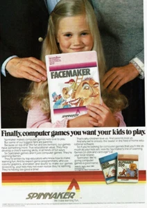 1983 Vintage Print Ad Spinnaker Facemaker Delta Drawing Alphabet Zoo Computer - Picture 1 of 2