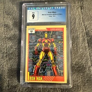 Iron Man - 1991 Impel Marvel Universe Super Heroes Card #13 CGC 9 Mint - Picture 1 of 2