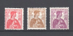 Switzerland ~ 1909 Helvetia, Sc# 164-166 H/* (B168) - Picture 1 of 2