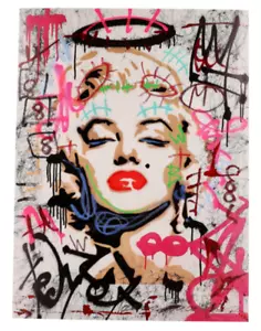 Tada Zaicikas (TedyZet) "Zeichnung Icona_Marilyn Monroe #2" handverziert & Sig - Bild 1 von 2