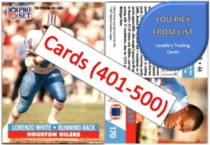 1991 Pro Set Football Cards (401-500) - U-Pick From List - Picture 1 of 119