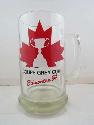 1984 Grey Cup Beer Mug - Maple Leaf Graphic - Edmonton 1984 Cover