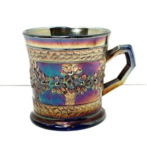 Antik 1920 Fenton Orange Tree Carnival Glas Rasierbecher Kaffee Mehrfarbig - Bild 1 von 10