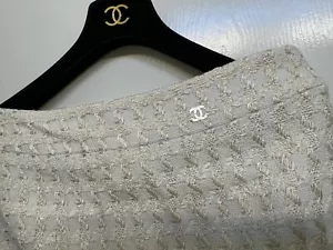GONNA CHANEL 05P PARIS RUNWAY CC LOGO SPLENDIDA CLASSICA ELEGANTE BIANCA LANA 38 - Foto 1 di 10