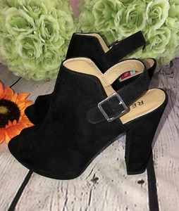 New!!! Report Libbie Black Women's Chunky Heel Show Size 8.5M - Picture 1 of 8