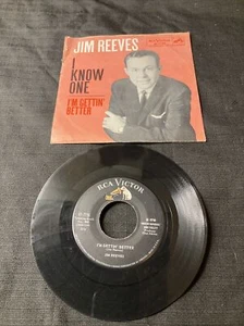 JIM REEVES - I KNOW ONE / I'M GETTING BETTER, RCA VICTOR 47-7756, 45 RPM W/ PS - Picture 1 of 7