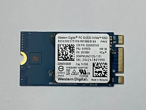WD PC SN520 NVMe SSD SDAPMUW-512G-1101 512GB M.2 2242 PCIe3 x 2 For T470 Laptop - Afbeelding 1 van 8