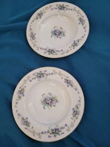 DOS tazones de postre vintage Noritake violeta púrpura flores 2 salsa de frutas sopa - Imagen 1 de 7