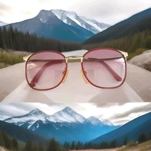 VINTAGE RIVE GAUCHE PARIS SUNGLASSES RG-275 08 140 RED/GOLD FRAME PINK LENS $155 - Picture 1 of 12