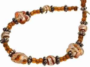 Lampwork Glass Beads Blue Moon 1 Strand - Picture 1 of 2