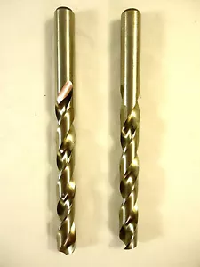 9/16" Drill Bits, Straight Shank, High Speed Steel, Polished Flute, 2 Pcs, NEW. - Picture 1 of 3