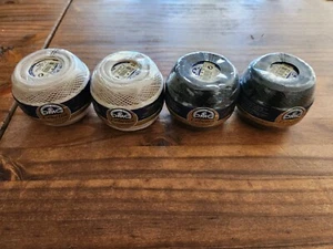 LOT Of 4 DMC Cebelia Black & Tan Cotton Crochet Thread Balls - 50g- New - Picture 1 of 4