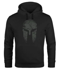 Hoodie HerrenAufdruck Sparta Helm Spartan Warrior Print Kapuzen-Pullover Männer - Bild 1 von 3