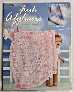 Cutie Pie Fresh Afghans For Baby Blankets Crochet Patterns Book Hearts Plaid - Picture 1 of 7
