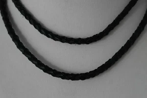 Cable de cuero negro de calidad con broches plateados 14"" - 16"" - 18"" POR FAVOR CONFIRME LENTO - Imagen 1 de 4