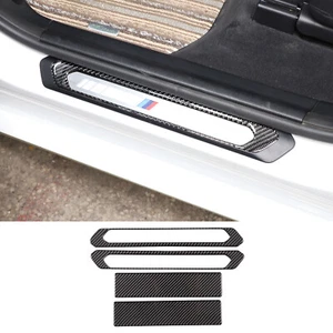 Carbon Fiber Door Sill Scuff Panel Trim Protector Sticker For BMW X3 G01 2022-23 - Picture 1 of 19