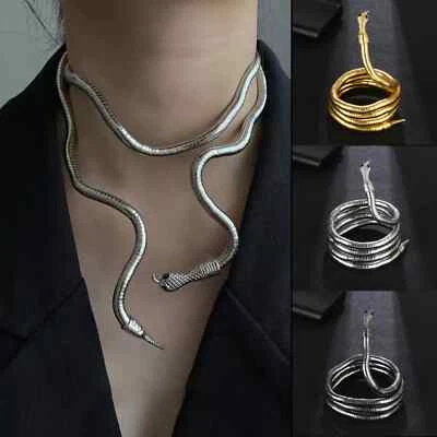 Gargantilla Collar Serpiente Flexible para Mujer Ajustable Punk Medusa Serpiente Foto 1 de 4