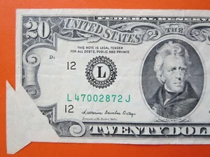 $20 1985 federal reserve note error: butterfly 26-070 - Picture 1 of 3