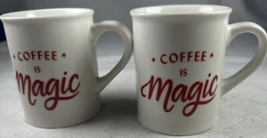 Starbucks Coffee is Magic 12oz Mug White & Red Coffee Tea Cup (Lot Of 2) - Picture 1 of 8
