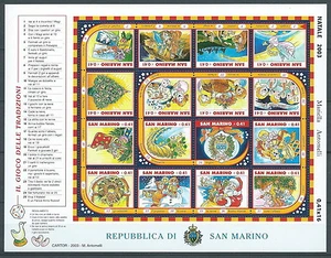 2003 SAN MARINO FOGLIETTO NATALE GIOCO DELL'OCA MNH ** - ED - Foto 1 di 1