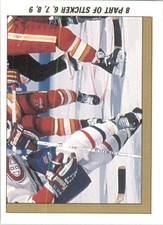 1989-90 O-Pee-Chee Stickers Flames Hockey Card #8 Flames/Canadiens/action LL