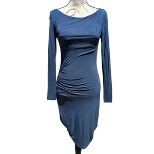 Aritzia Babaton -761 Bodycon-Kleid Damen Langarm Rüschen Navy Damen XS - Bild 1 von 13