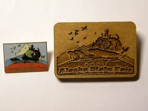 2007 Alaska State Fair Enamel and Solid Birch Pins - Picture 1 of 5
