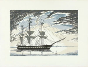 Serigrafía David Thayer Grose 1963 de colección USS CONSTITUCIÓN/IRONSIDES ANTIGUA - Imagen 1 de 1