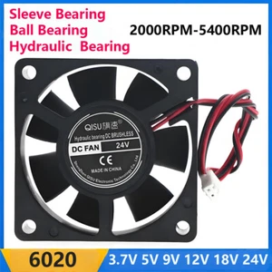 6020 DC Brushless Cooler Black Silent Cooling Fan For Desktop PC Computer Case - Picture 1 of 7