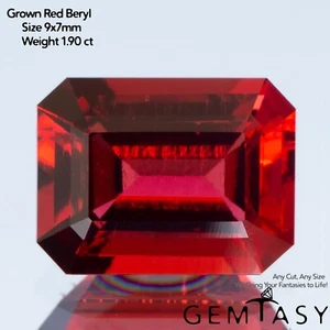 Piedra cortada - Berilo rojo hidrotermal cultivado en laboratorio, octágono 9x7 mm 1,81-1,90 quilates - Imagen 1 de 4