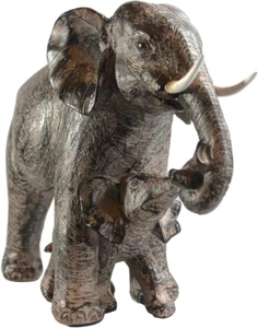 Large Elephant Decor Gifts for Women, African Elephants Mother with Walking B... - Picture 1 of 5