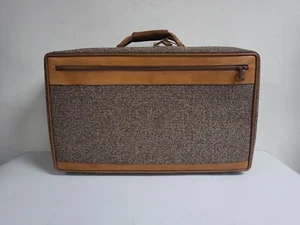 Vintage Hartmann Reisegepäck ~ 21" Handgepäck Koffer ~ Tweed & Leder ~ Retro - Bild 1 von 9
