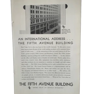 Vintage 1930 Fifth Avenue Building International Address Ad Advertisement - Picture 1 of 4