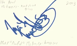 Matt MacNasty Bagpipes The Real Mckenzies Band Autographed Signed Index Card - Picture 1 of 1